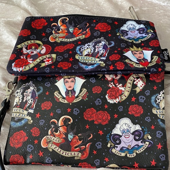 Loungefly Disney Villains Black and Red  Bag Set all 6 pieces - Picture 5 of 8